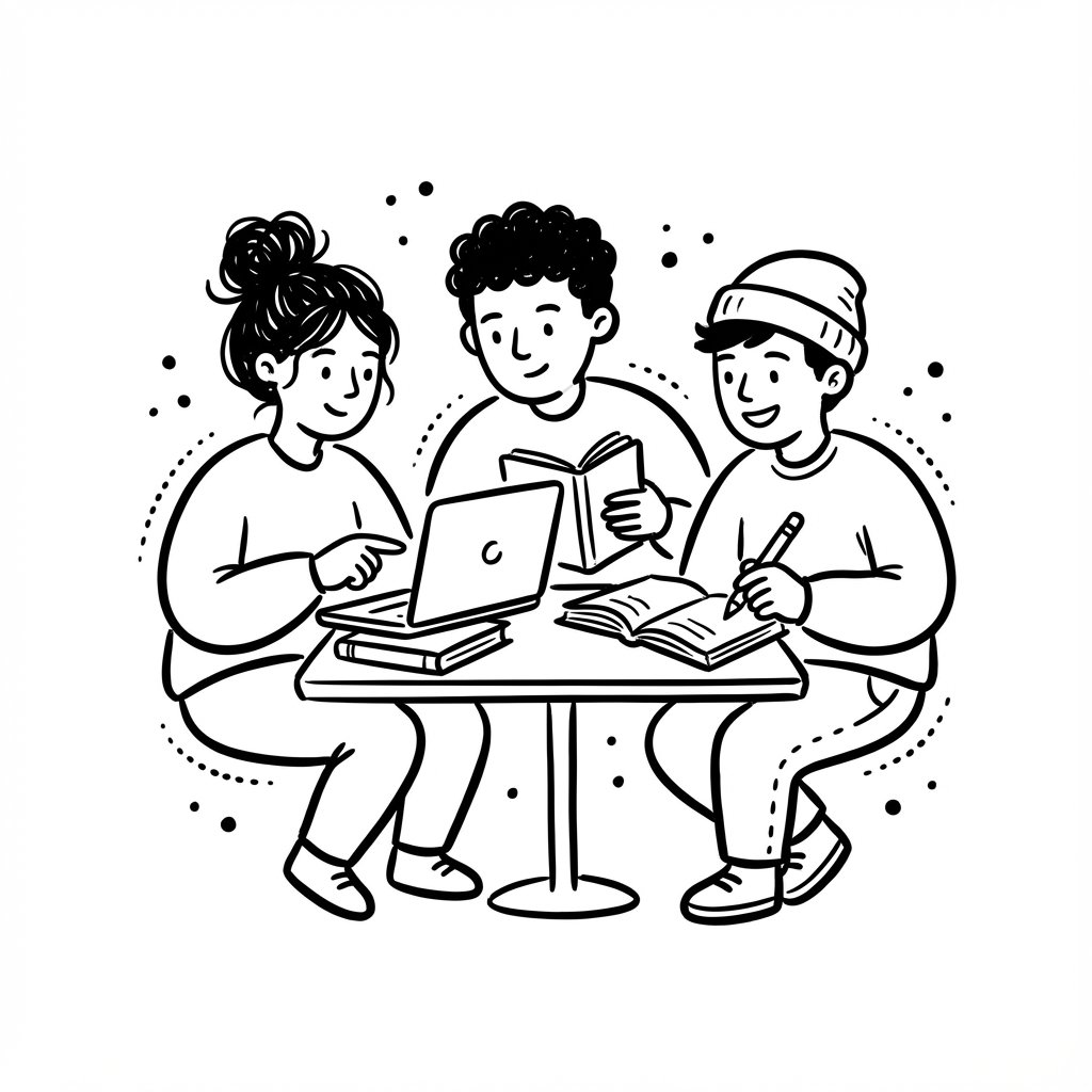 Students learning together